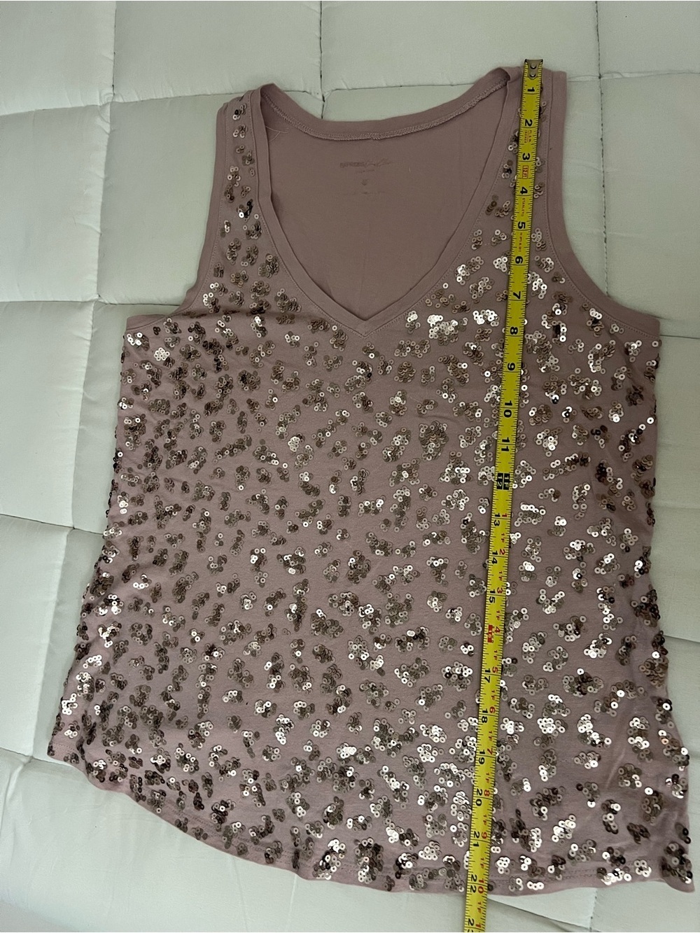 Sequin Embellished Pink Tank Top - Picture 5 of 6